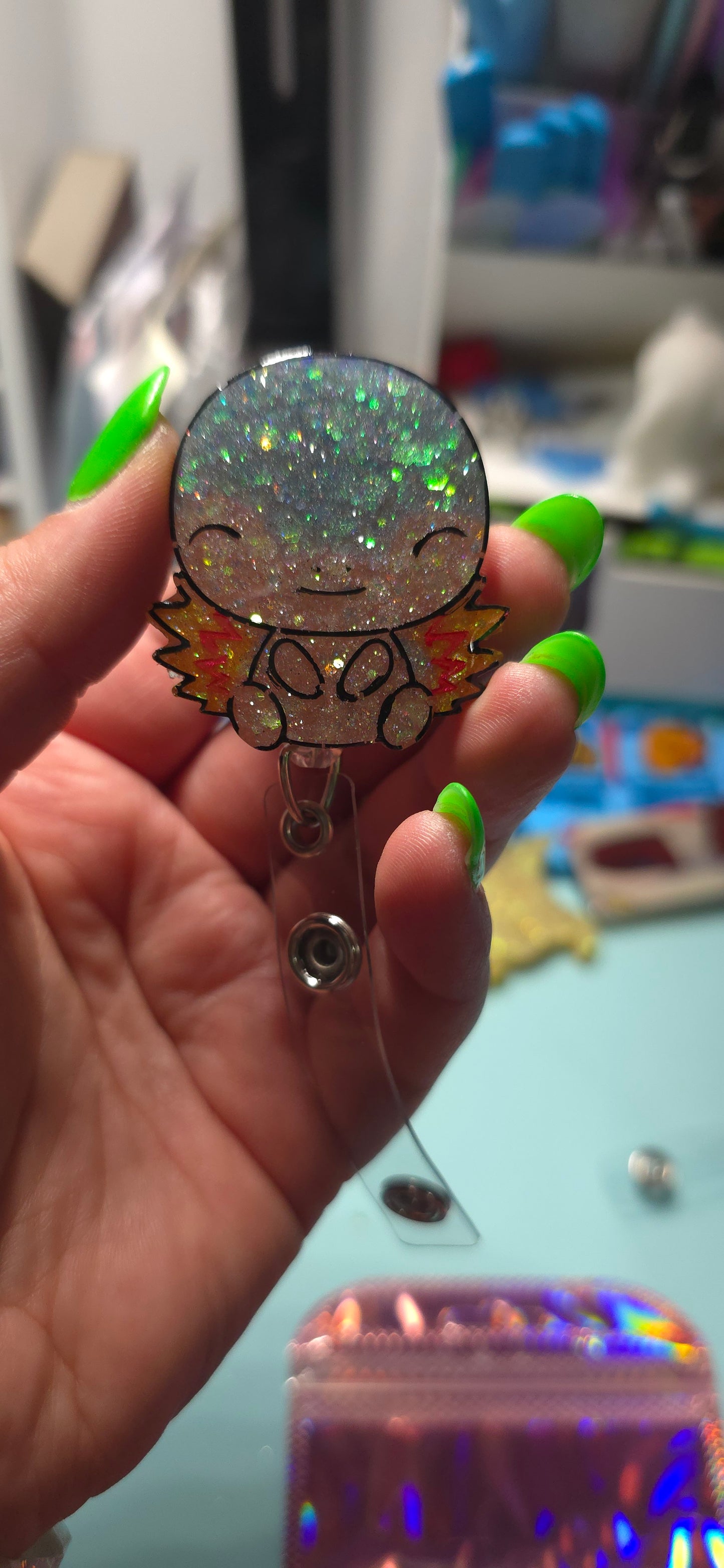Made to Order Cyndaquil Pokemon Inspired for Popsocket Keychain Badge Reel CosPlay Cute Kawaii
