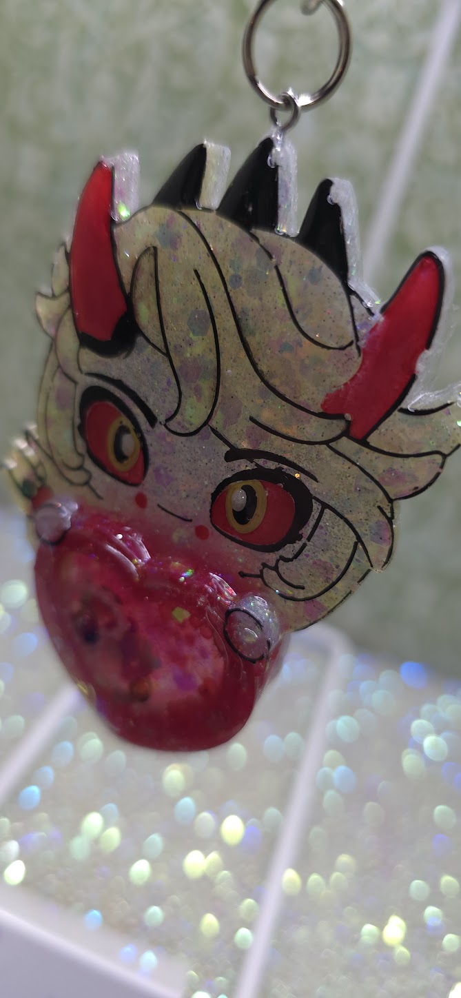 Made to Order Angry Charlie Hazbin Hotel Inspired Heart Shaker for Popsocket Keychain Badge Reel CosPlay Cute Kawaii
