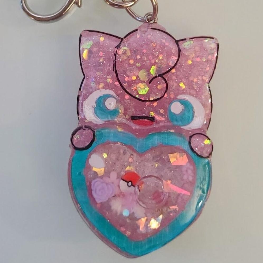 Made to Order Jigglypuff Shaker Pokemon Inspired for Popsocket Keychain Badge Reel CosPlay Cute Kawaii