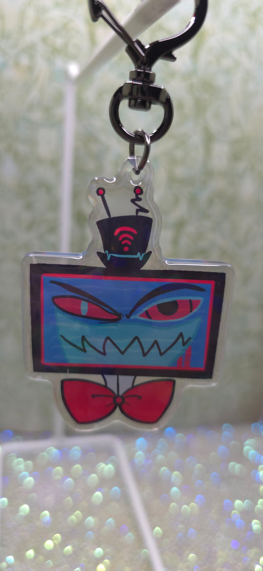 Acrylic Keychain Reversable Vox Holographic Resin Topped