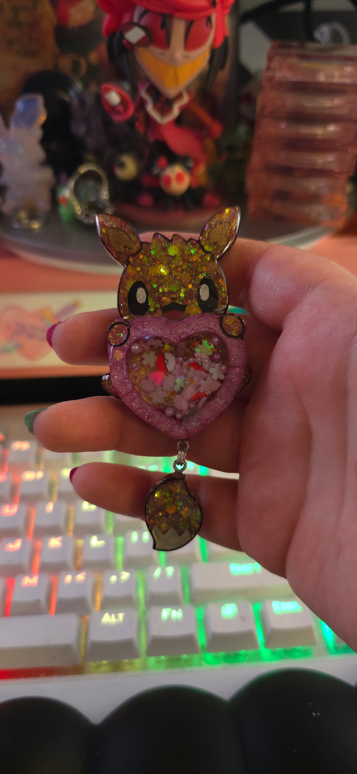 Made to Order Eeveelution Pokemon Inspired for Popsocket Keychain Badge Reel CosPlay Cute Kawaii Shaker