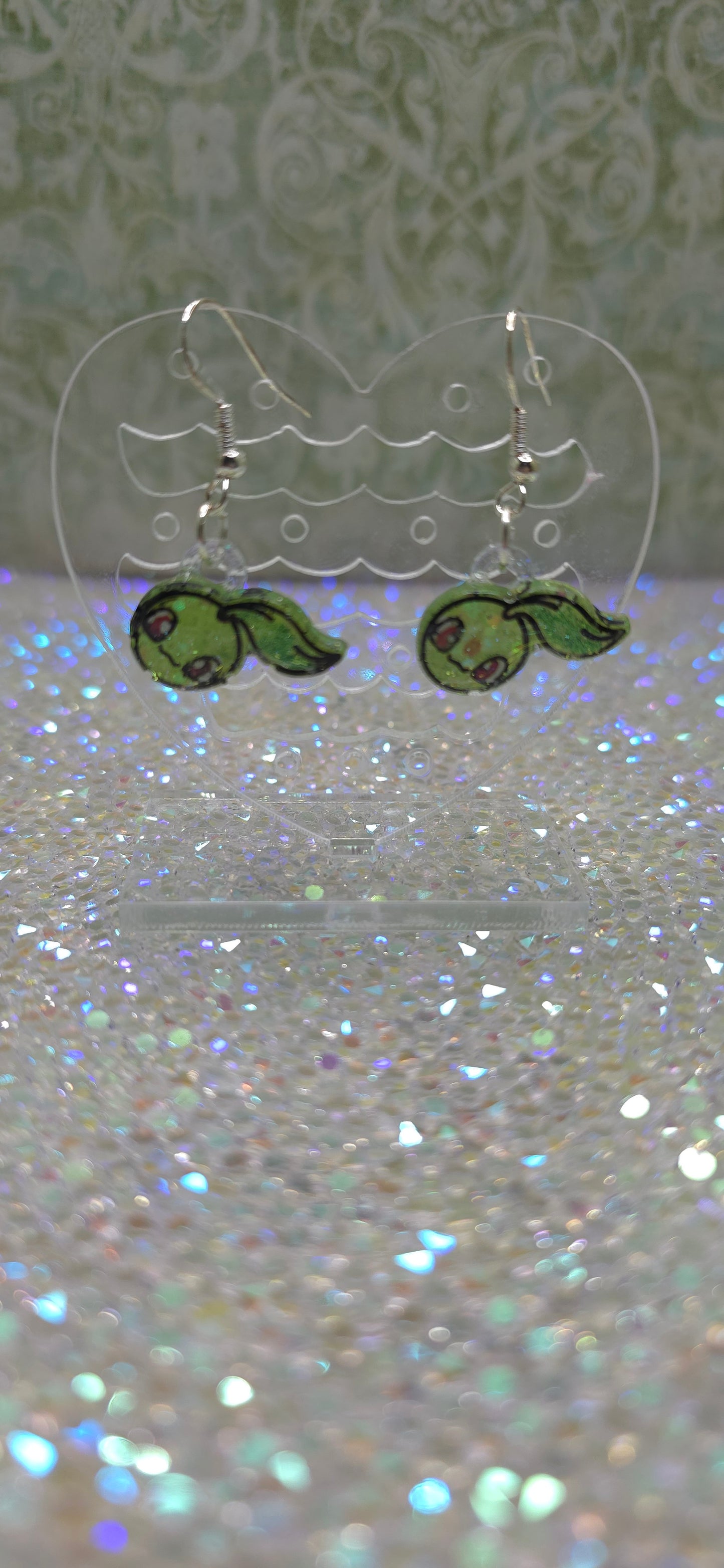 Made to Order Chikorita Pokemon Inspired Earrings Pendant Phone Charm