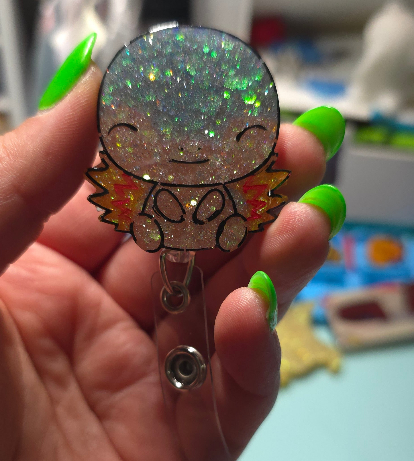 Made to Order Cyndaquil Pokemon Inspired for Popsocket Keychain Badge Reel CosPlay Cute Kawaii