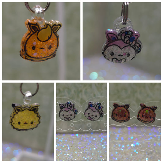 Made to Order Eeveelution Chibi Head Pokemon Inspired Earrings