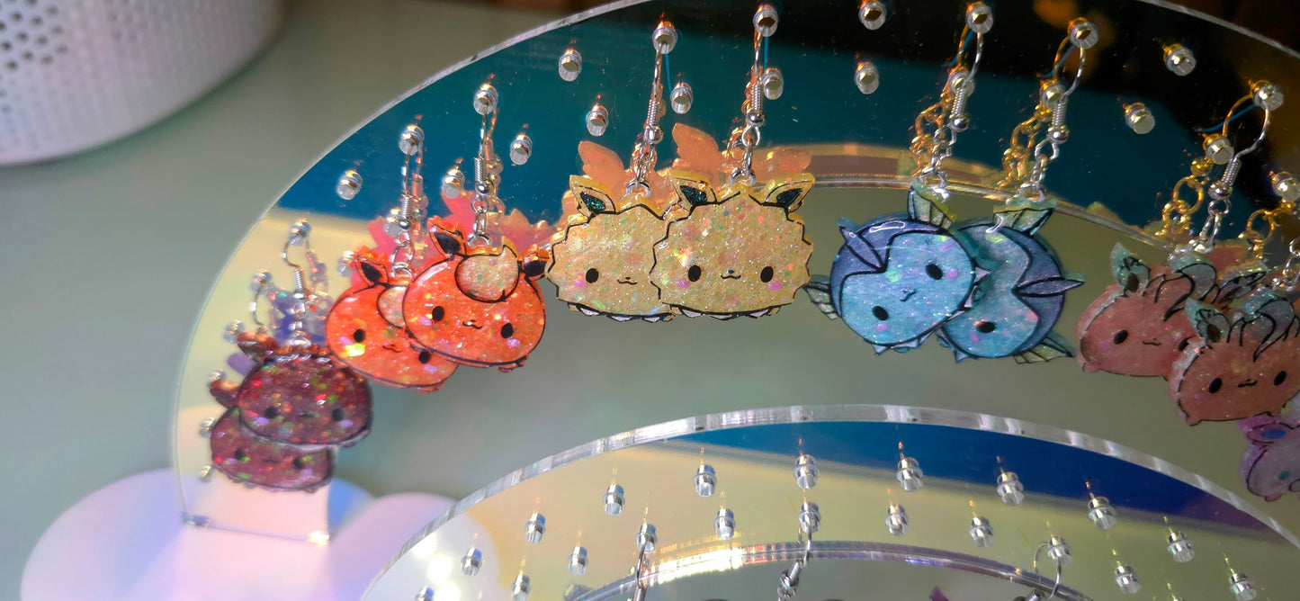 Made to Order Eeveelution Chibi Head Medium Pokemon Inspired Earrings