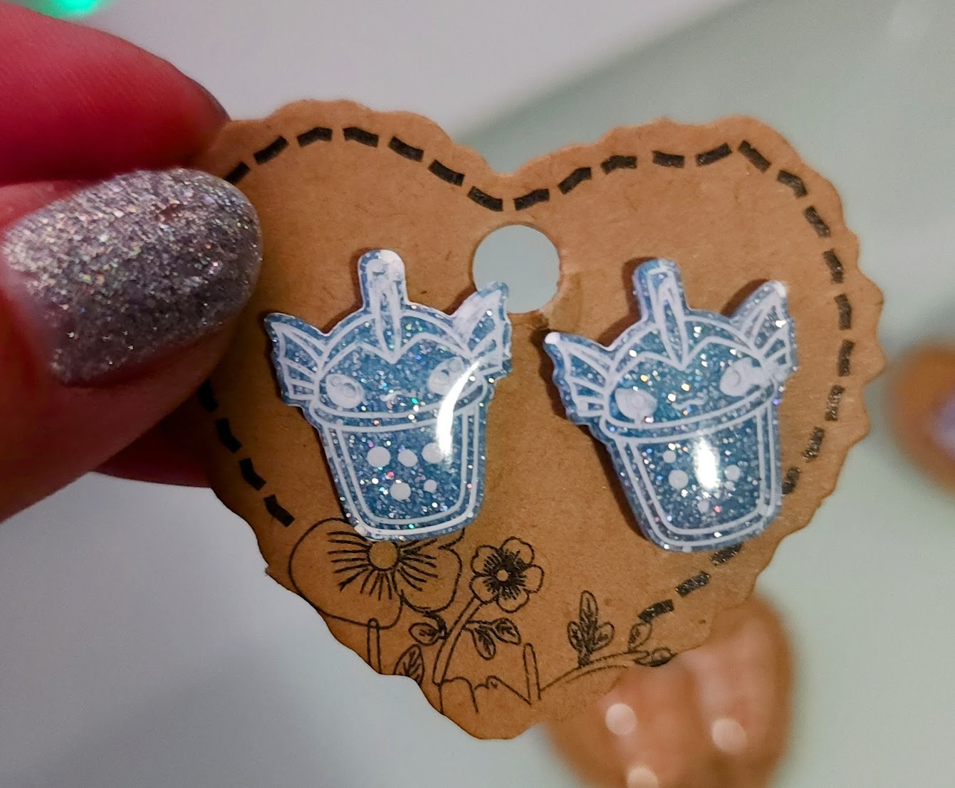 Made to Order Boba Eeveelution Pokemon Inspired Earrings Type Two White Lines