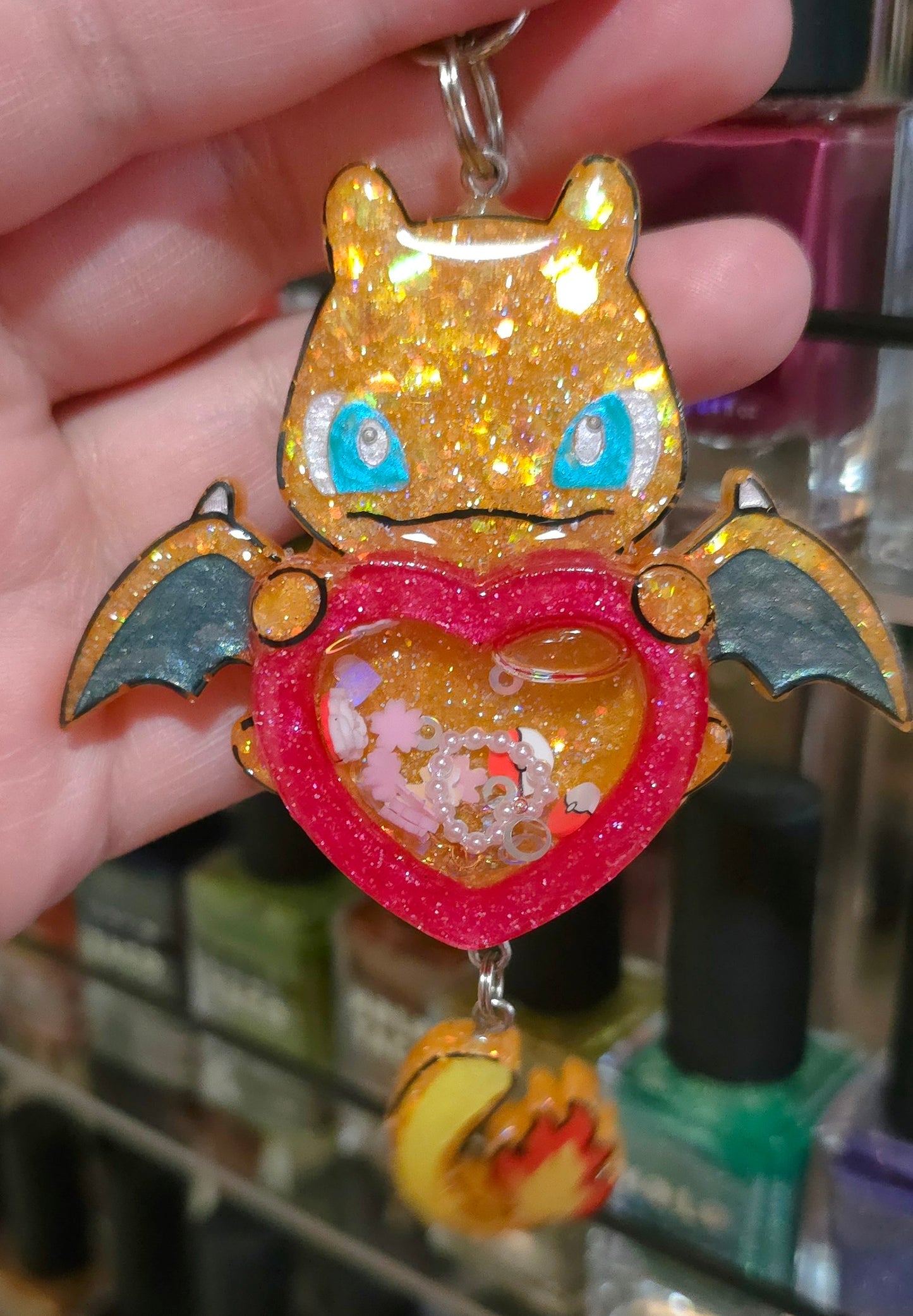 Made to Order Charizard Shaker Pokemon Inspired for Popsocket Keychain Badge Reel CosPlay Cute Kawaii