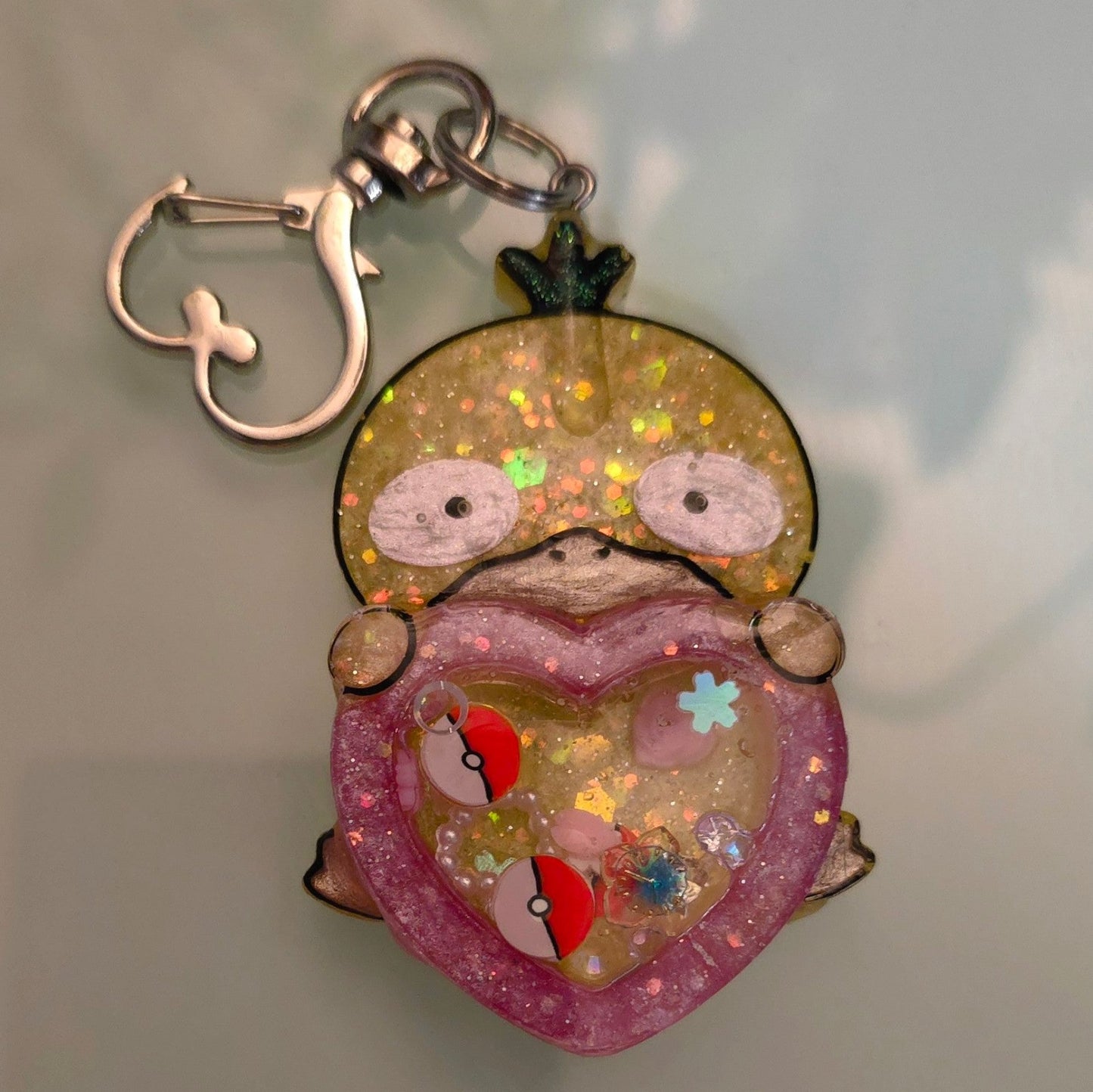 Made to Order Psyduck Shaker Pokemon Inspired for Popsocket Keychain Badge Reel CosPlay Cute Kawaii
