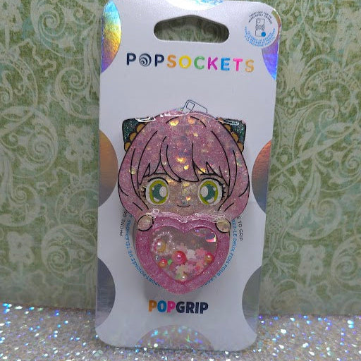 Made to Order Anya Forger Spy x Family Anime Popsocket Badge Reel Keychain Kawaii Cute Heart Shaker