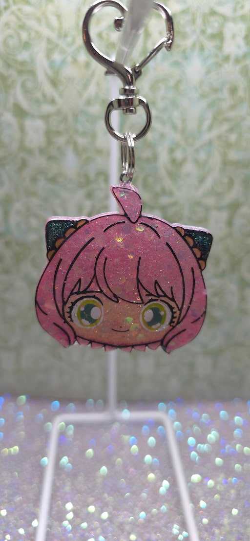 Made to Order Anya Forger Spy x Family Anime Popsocket Badge Reel Keychain Kawaii Cute