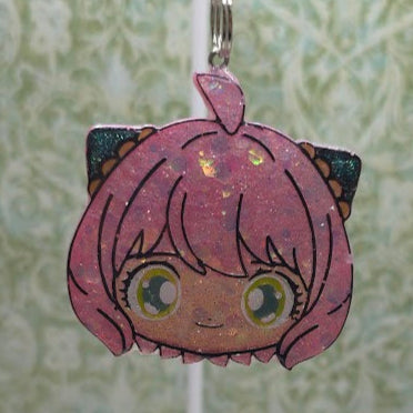 Made to Order Anya Forger Spy x Family Anime Popsocket Badge Reel Keychain Kawaii Cute