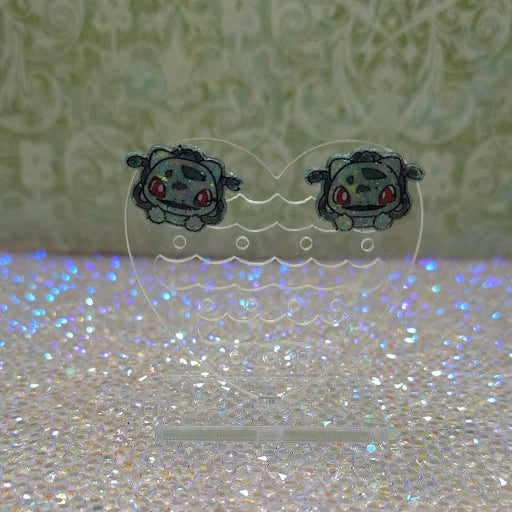 Made to Order Mouth Open Bulbasaur Pokemon Inspired Earrings Pendant Phone Charm