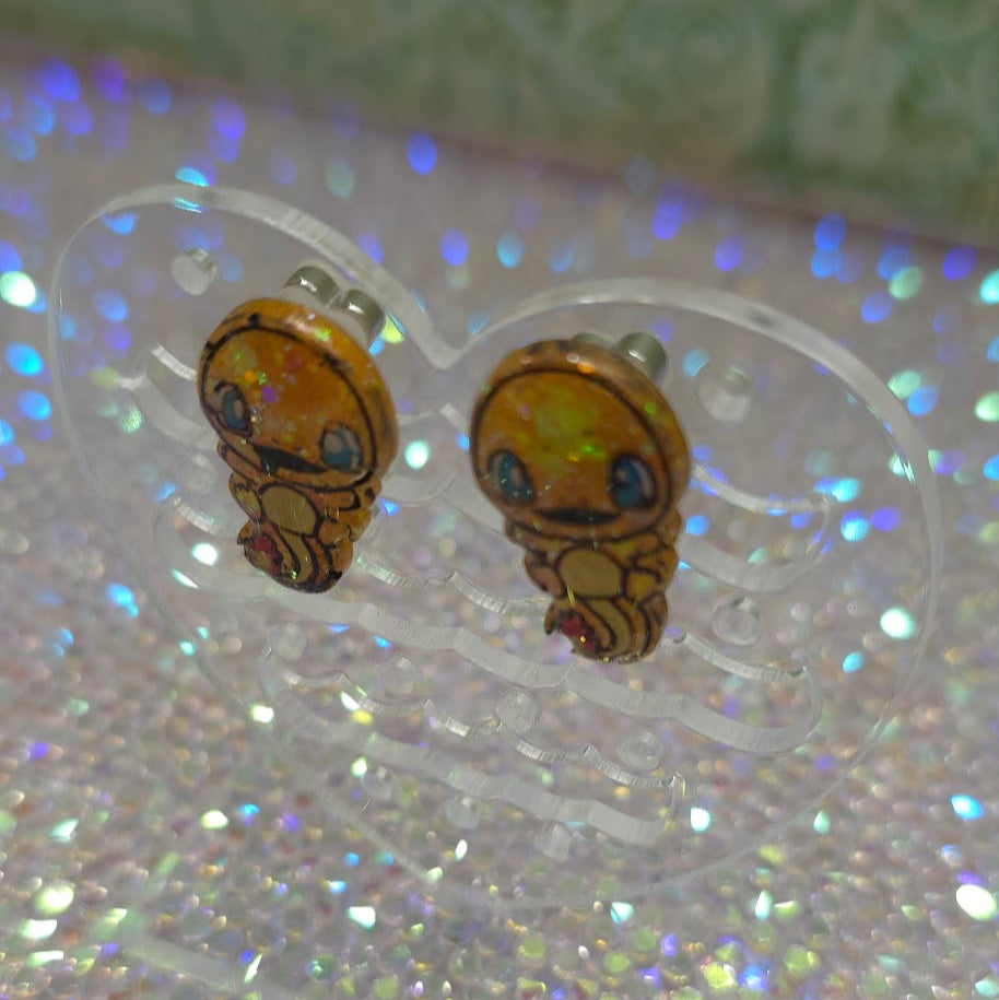 Made to Order Jumping Charmander Pokemon Inspired Earrings Pendant Phone Charm