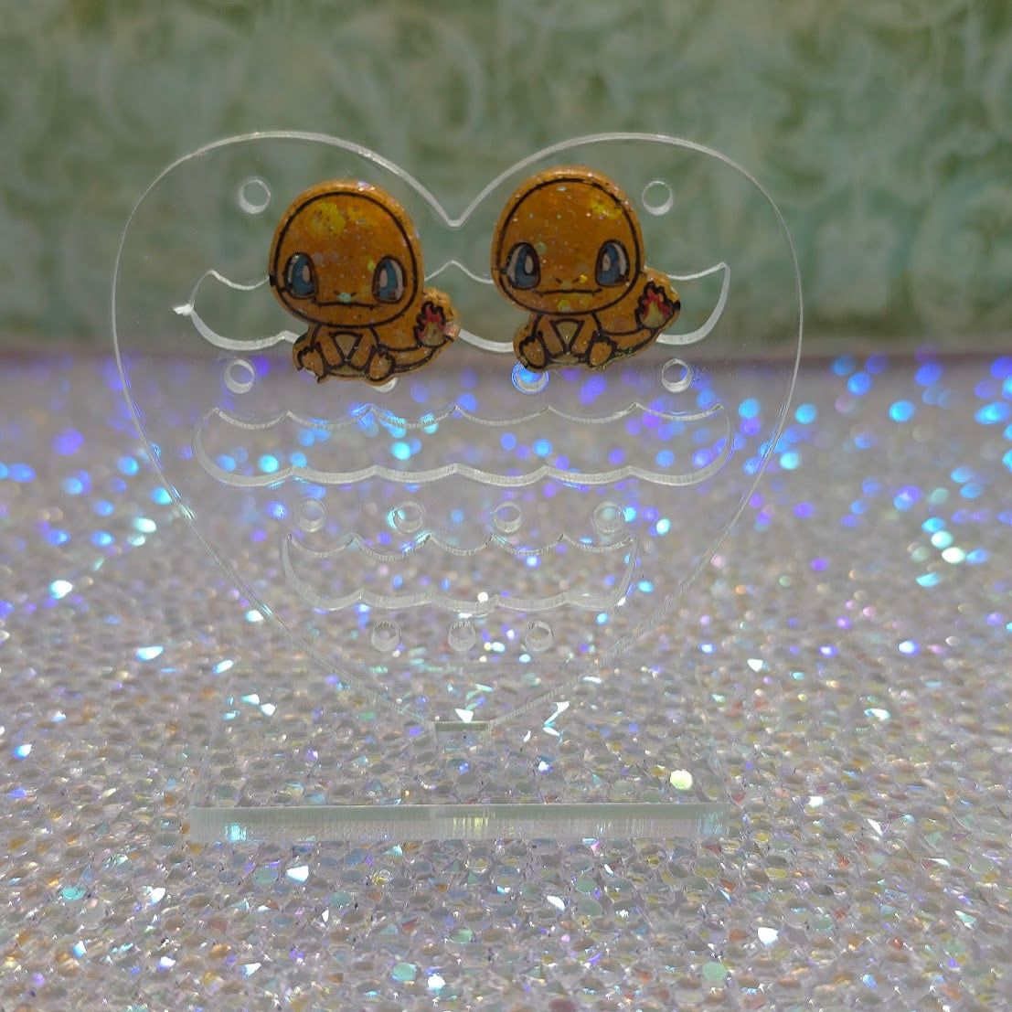 Made to Order Sitting Charmander Pokemon Inspired Earrings Pendant Phone Charm