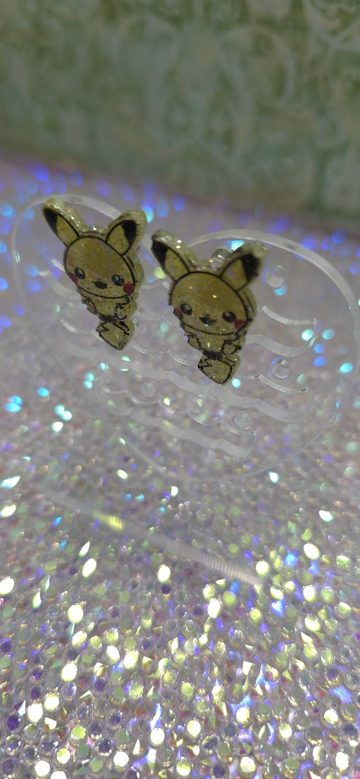 Made to Order Jumping Pikachu Pokemon Inspired Earrings Pendant Phone Charm