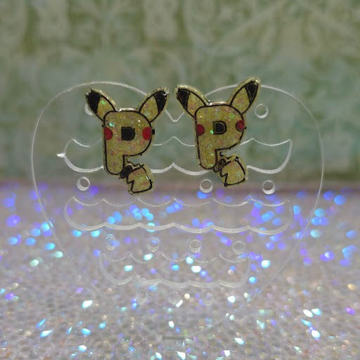 Made to Order Letter P Pikachu Pokemon Inspired Earrings Pendant Phone Charm
