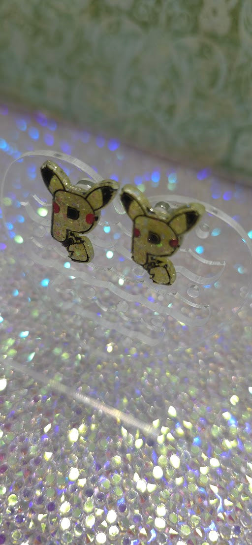 Made to Order Letter P Pikachu Pokemon Inspired Earrings Pendant Phone Charm