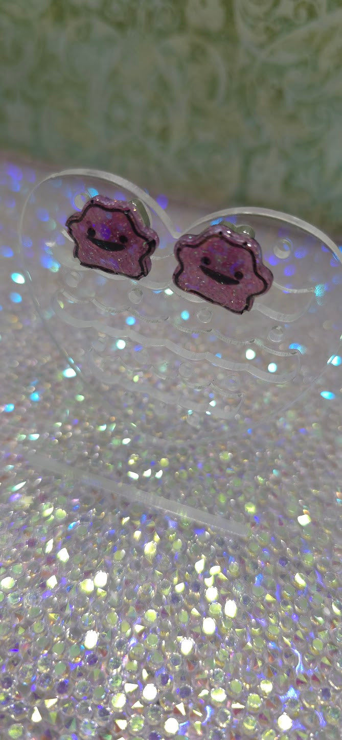 Made to Order Ditto Pokemon Inspired Earrings Pendant Phone Charm