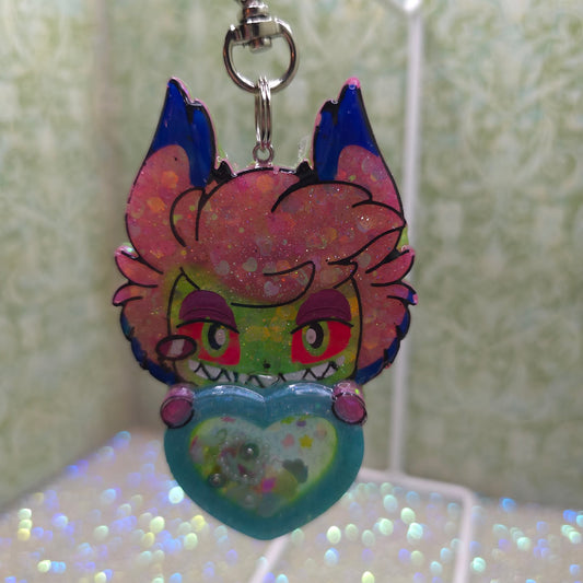 Made to Order Reverse Colour Alastor Hazbin Hotel Inspired Heart Shaker for Popsocket Keychain Badge Reel CosPlay Cute Kawaii