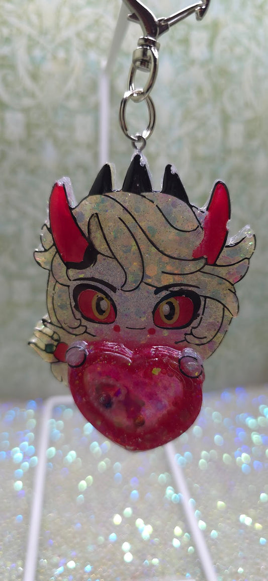 Made to Order Angry Charlie Hazbin Hotel Inspired Heart Shaker for Popsocket Keychain Badge Reel CosPlay Cute Kawaii