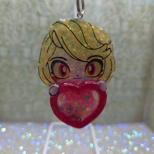 Made to Order Charlie Hazbin Hotel Inspired Heart Shaker for Popsocket Keychain Badge Reel CosPlay Cute Kawaii