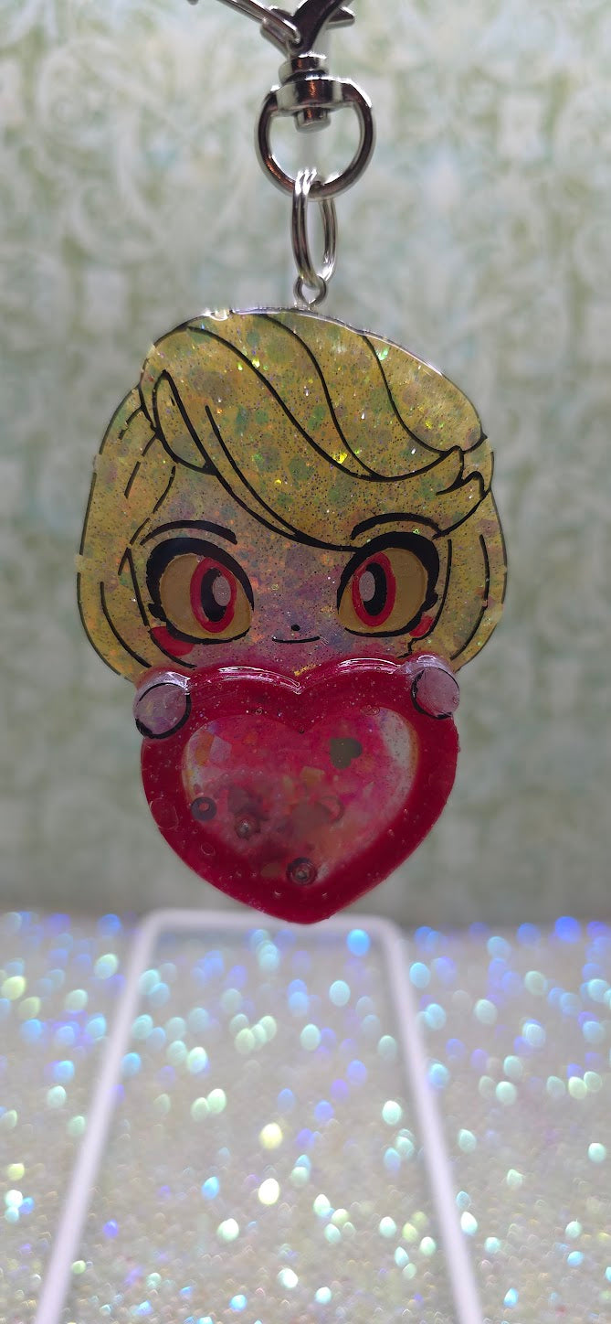 Made to Order Charlie Hazbin Hotel Inspired Heart Shaker for Popsocket Keychain Badge Reel CosPlay Cute Kawaii