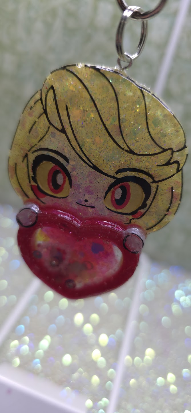 Made to Order Charlie Hazbin Hotel Inspired Heart Shaker for Popsocket Keychain Badge Reel CosPlay Cute Kawaii