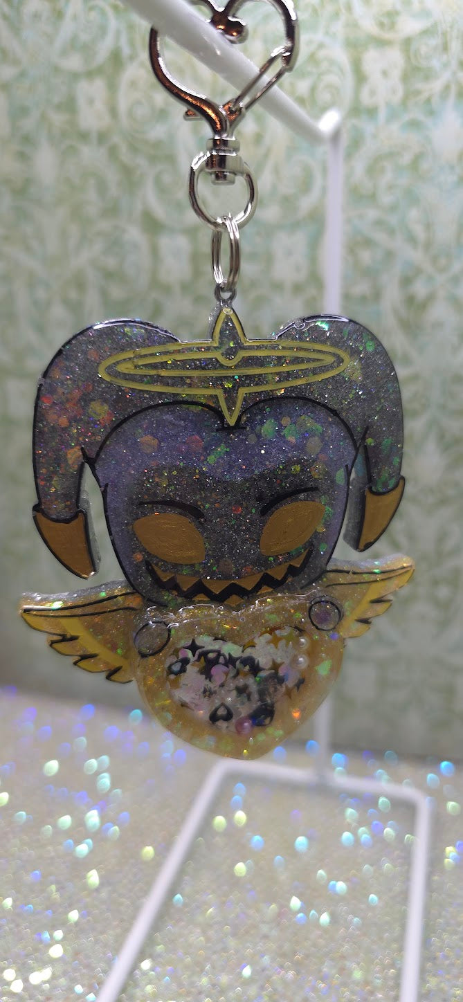 Made to Order Adam Hazbin Hotel Inspired Heart Shaker for Popsocket Keychain Badge Reel CosPlay Cute Kawaii