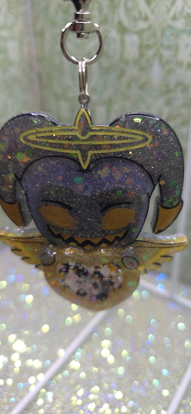 Made to Order Adam Hazbin Hotel Inspired Heart Shaker for Popsocket Keychain Badge Reel CosPlay Cute Kawaii
