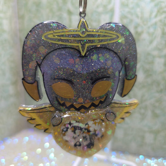 Made to Order Adam Hazbin Hotel Inspired Heart Shaker for Popsocket Keychain Badge Reel CosPlay Cute Kawaii