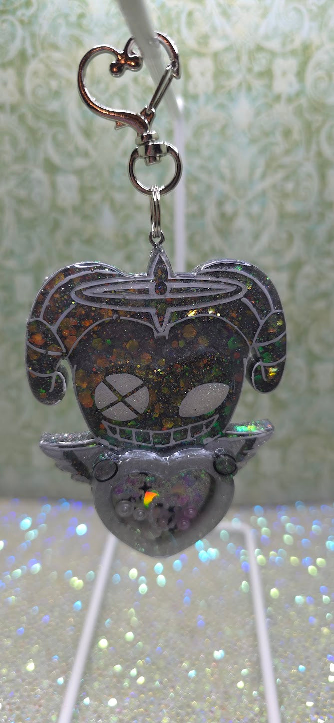 Made to Order Lute w/Mask Hazbin Hotel Inspired Heart Shaker for Popsocket Keychain Badge Reel CosPlay Cute Kawaii