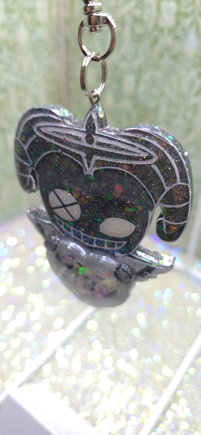 Made to Order Lute w/Mask Hazbin Hotel Inspired Heart Shaker for Popsocket Keychain Badge Reel CosPlay Cute Kawaii