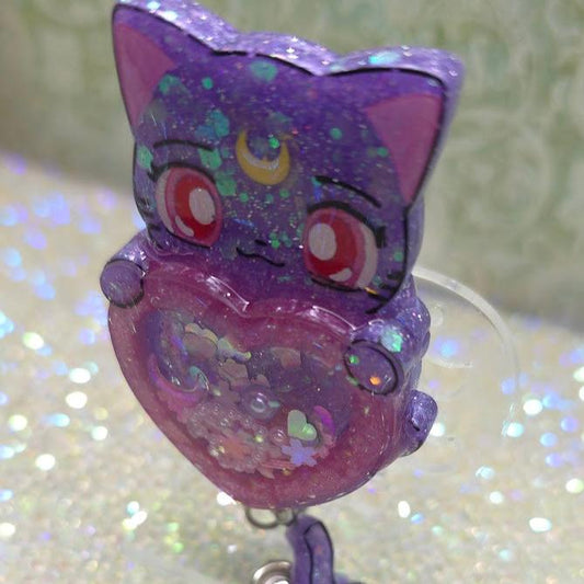 Made to Order Luna Sailor Moon Inspired Shaker for Popsocket Keychain Badge Reel CosPlay Cute Kawaii