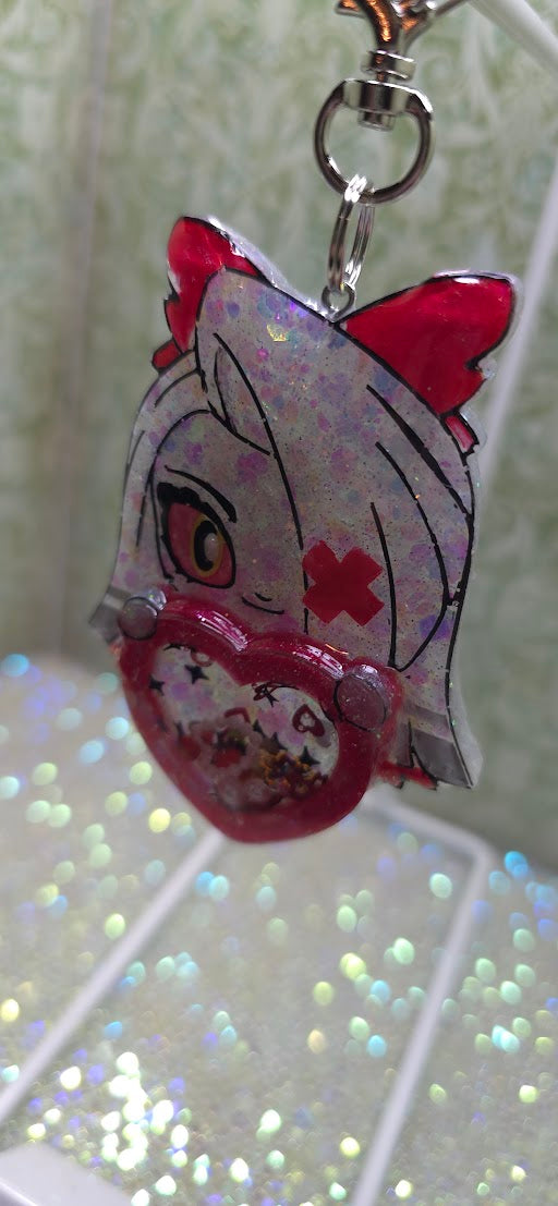 Made to Order Vaggie Hazbin Hotel Inspired Heart Shaker for Popsocket Keychain Badge Reel CosPlay Cute Kawaii