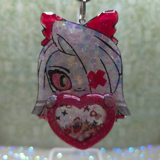 Made to Order Vaggie Hazbin Hotel Inspired Heart Shaker for Popsocket Keychain Badge Reel CosPlay Cute Kawaii