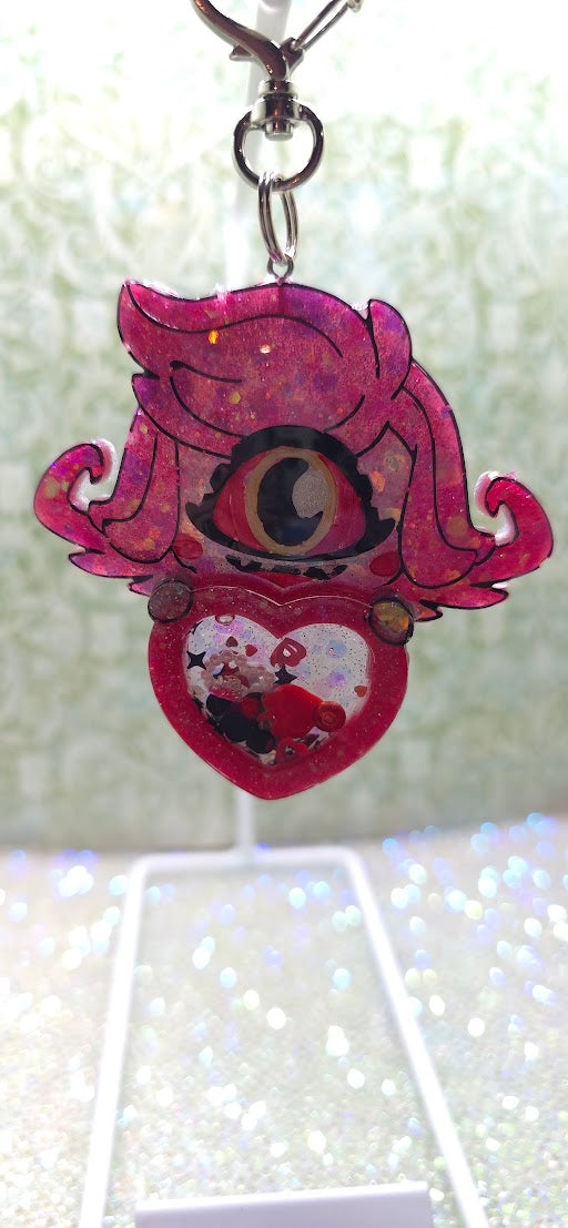 Made to Order Nifty Hazbin Hotel Inspired Heart Shaker for Popsocket Keychain Badge Reel CosPlay Cute Kawaii