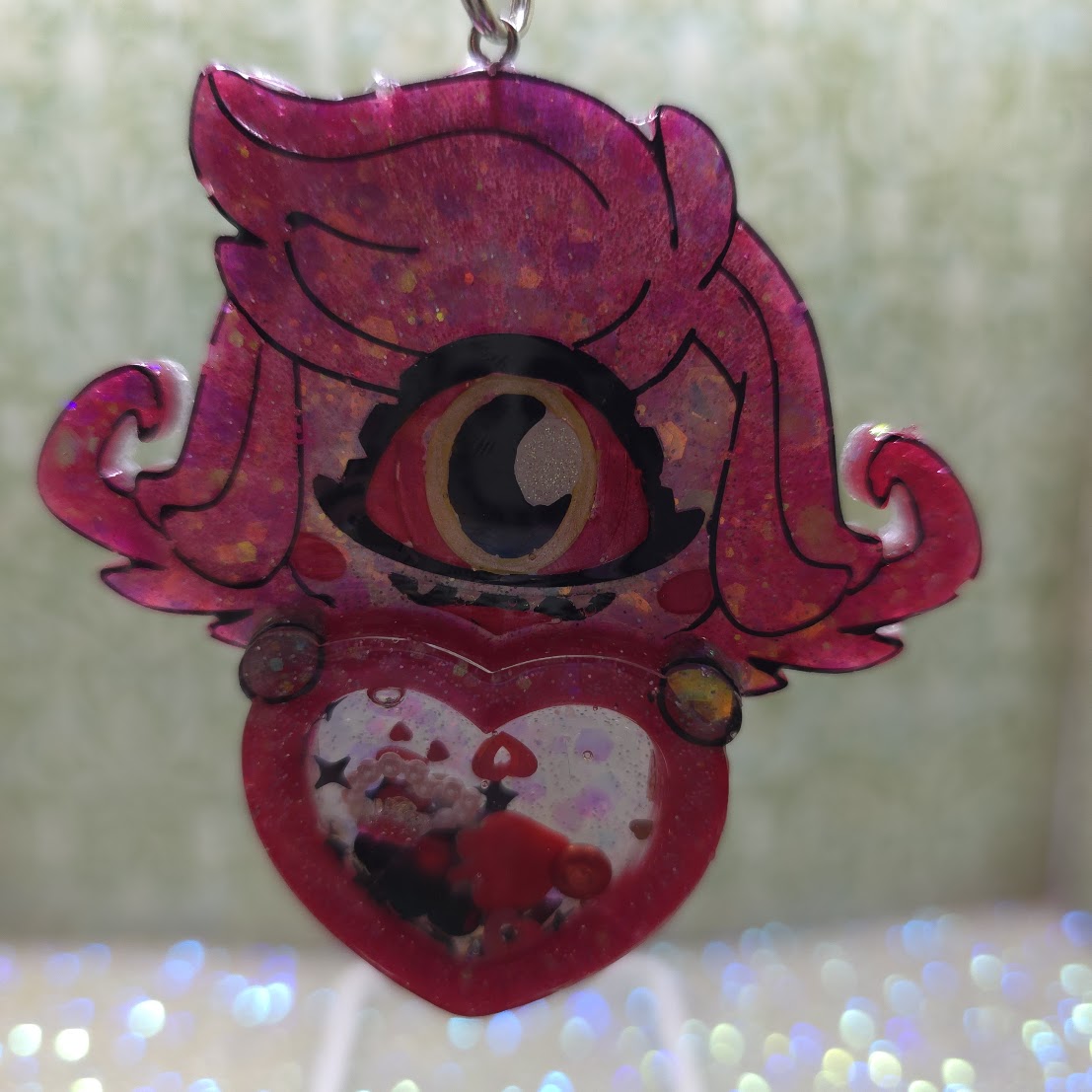 Made to Order Nifty Hazbin Hotel Inspired Heart Shaker for Popsocket Keychain Badge Reel CosPlay Cute Kawaii