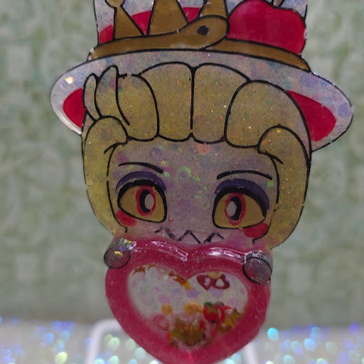 Made to Order Lucifer Hazbin Hotel Inspired Heart Shaker for Popsocket Keychain Badge Reel CosPlay Cute Kawaii