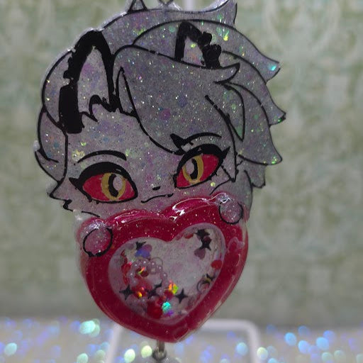 Made to Order Loona Helluva Boss Inspired Heart Shaker for Popsocket Keychain Badge Reel CosPlay Cute Kawaii