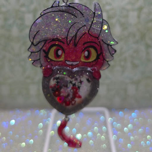 Made to Order Millie Helluva Boss Inspired Heart Shaker for Popsocket Keychain Badge Reel CosPlay Cute Kawaii