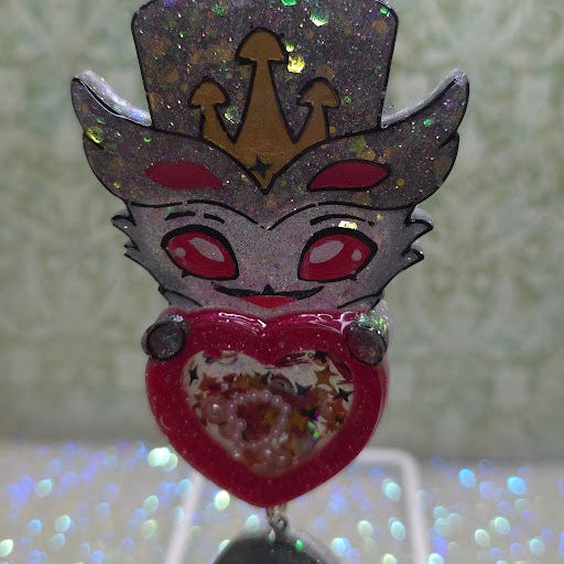 Made to Order Stolas Helluva Boss Inspired Heart Shaker for Popsocket Keychain Badge Reel CosPlay Cute Kawaii