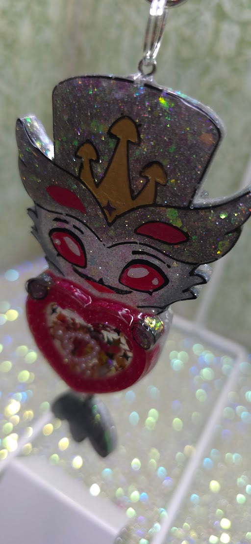 Made to Order Stolas Helluva Boss Inspired Heart Shaker for Popsocket Keychain Badge Reel CosPlay Cute Kawaii