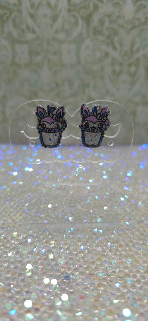 Made to Order Boba Eeveelution Pokemon Inspired Earrings Type One Black Lines