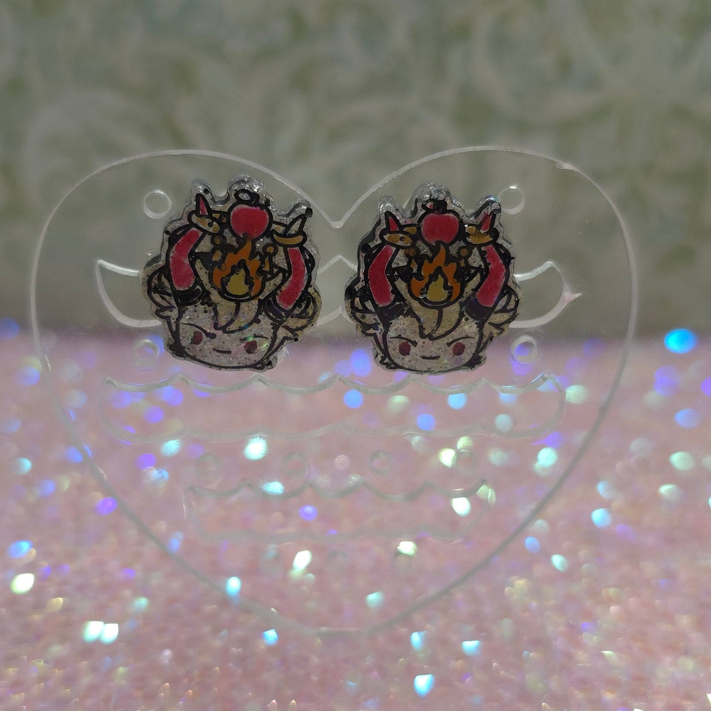 Made to Order Angry Lucifer Hazbin Hotel Inspired Earrings Pendant Phone Charm