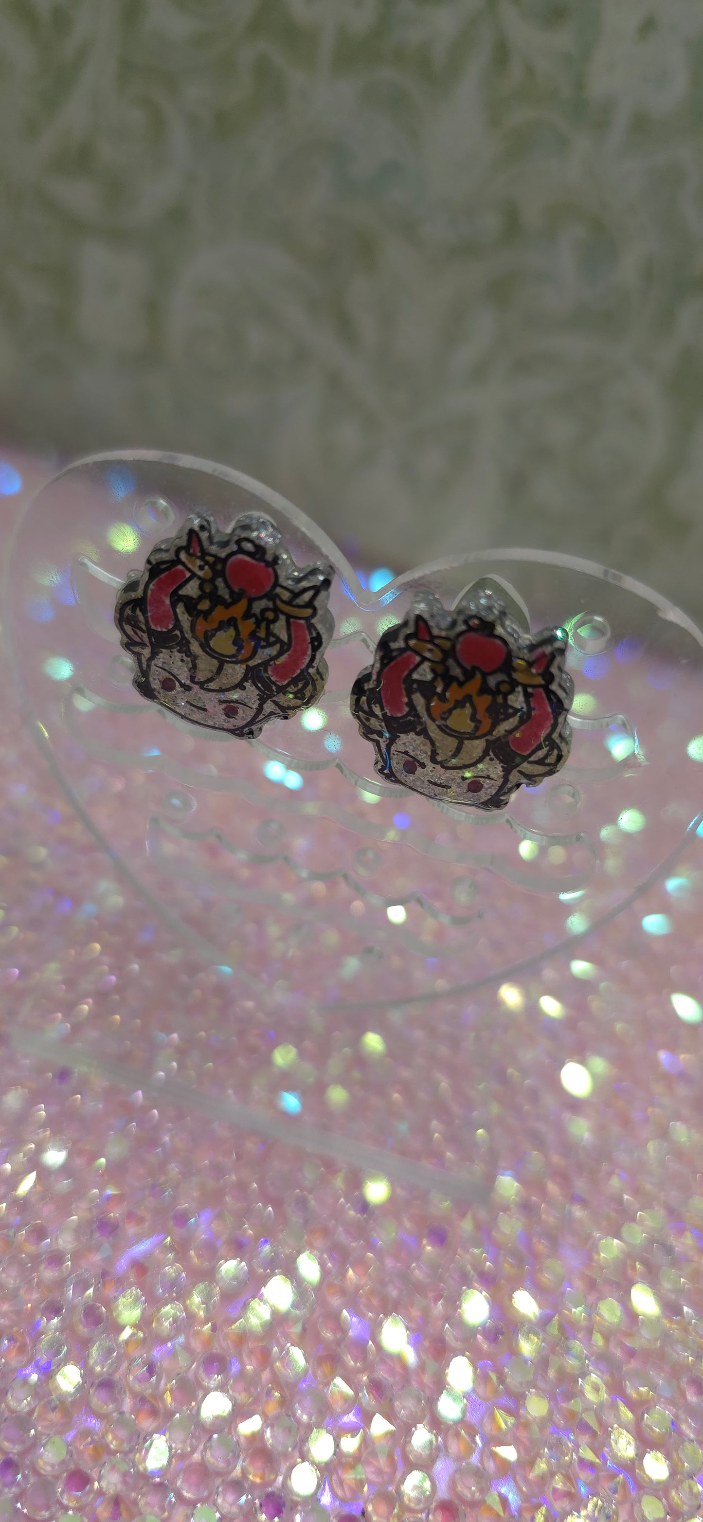 Made to Order Angry Lucifer Hazbin Hotel Inspired Earrings Pendant Phone Charm