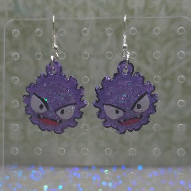 Made to Order Gastly Pokemon Inspired Earrings Pendant Charm