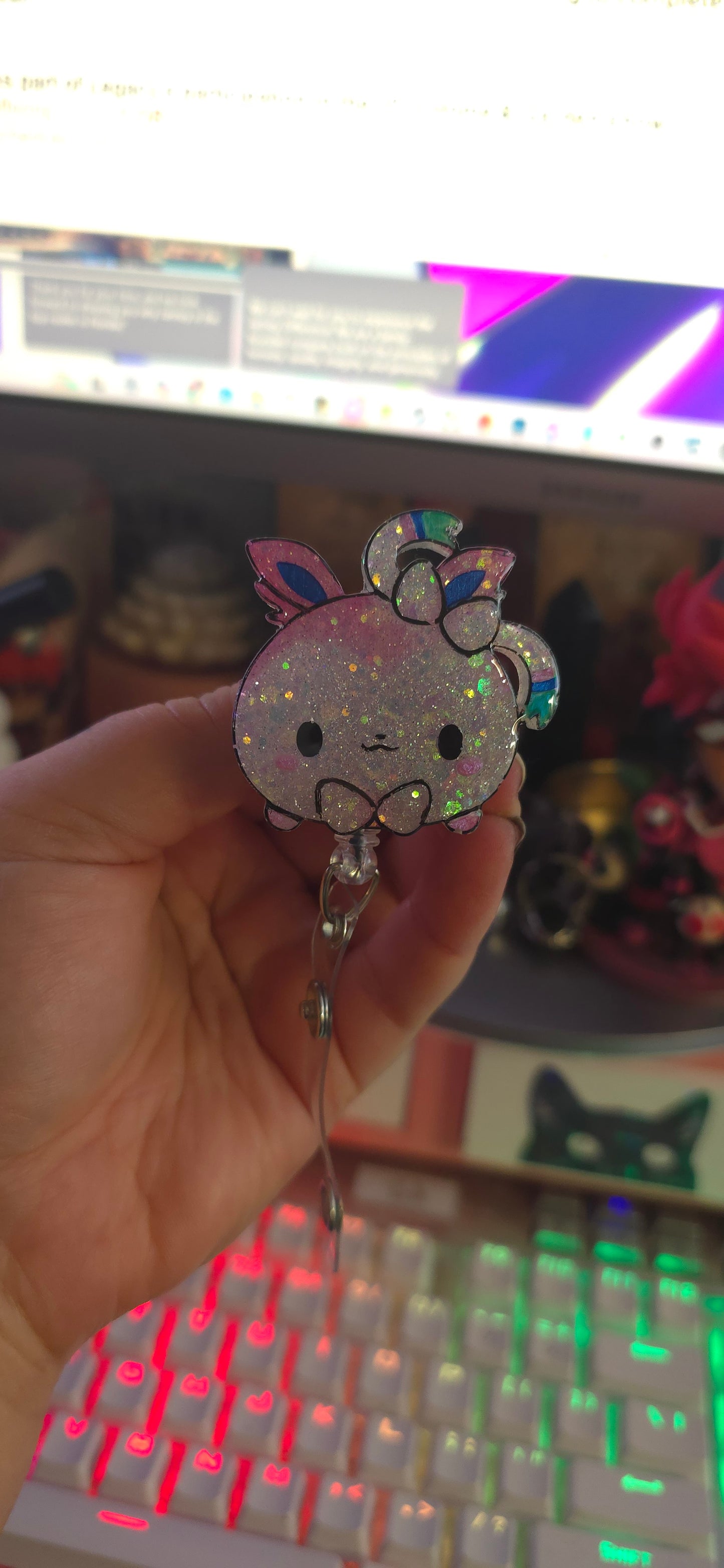Made to Order Eeveelution Chibi Head LARGE Pokemon Inspired for Popsocket Keychain Badge Reel CosPlay Cute Kawaii Shaker