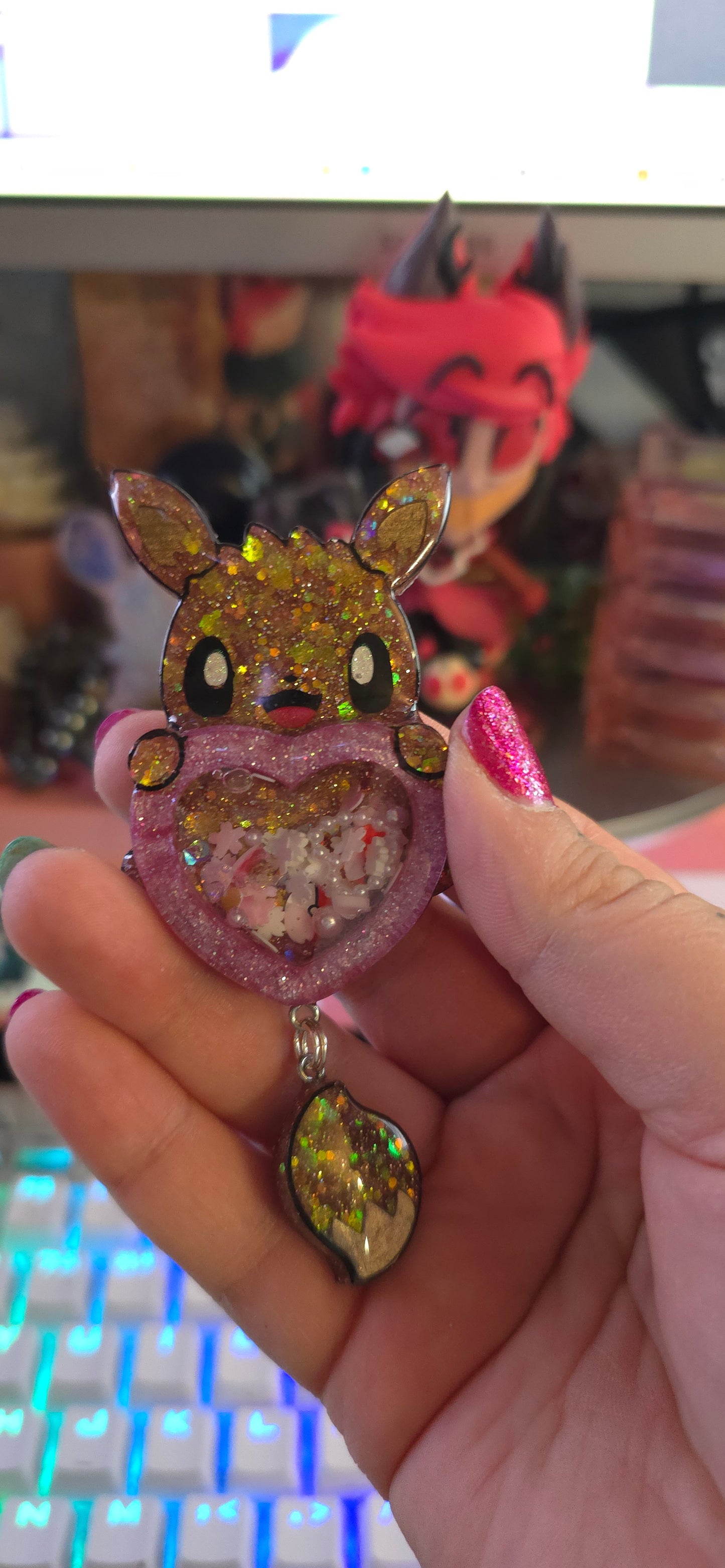 Made to Order Eeveelution Pokemon Inspired for Popsocket Keychain Badge Reel CosPlay Cute Kawaii Shaker
