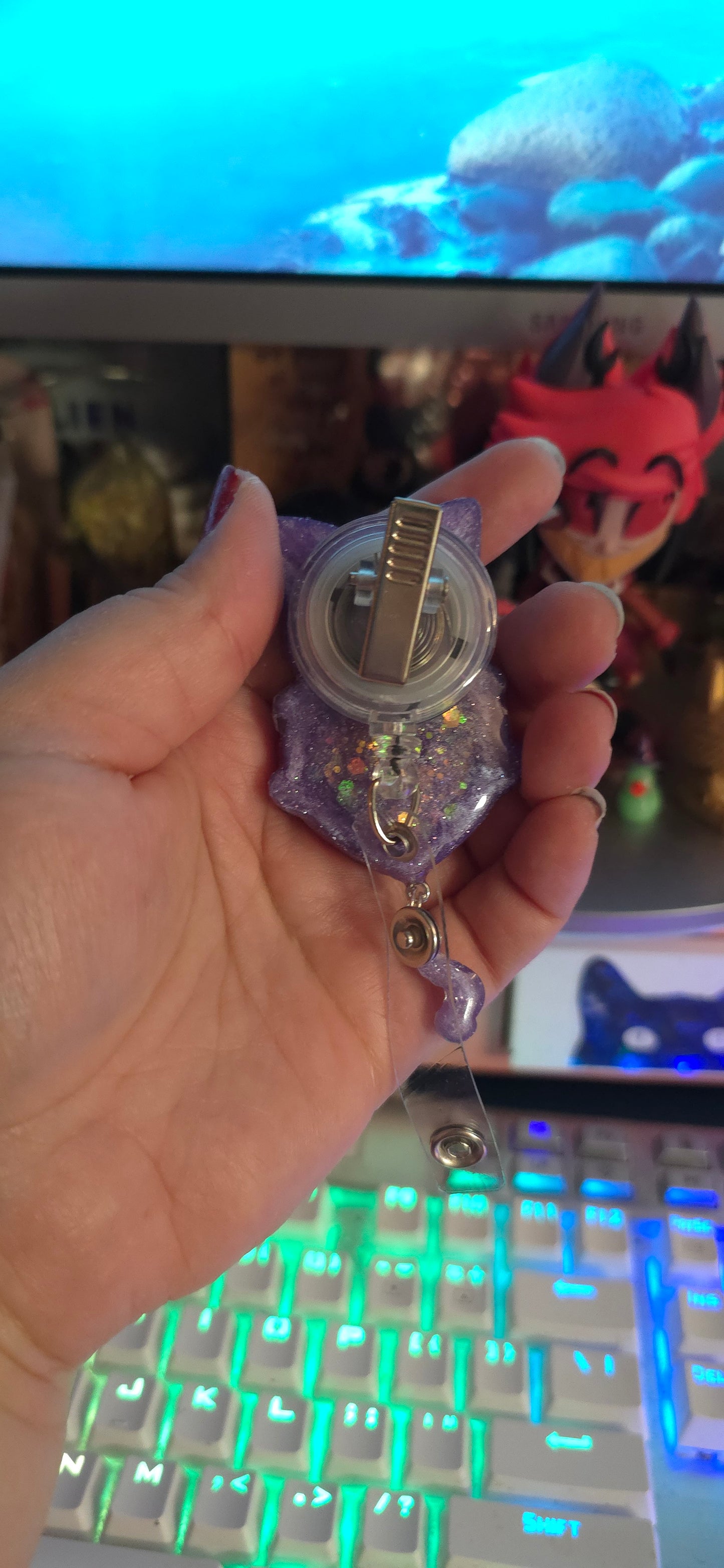 Made to Order Luna Sailor Moon Inspired Shaker for Popsocket Keychain Badge Reel CosPlay Cute Kawaii