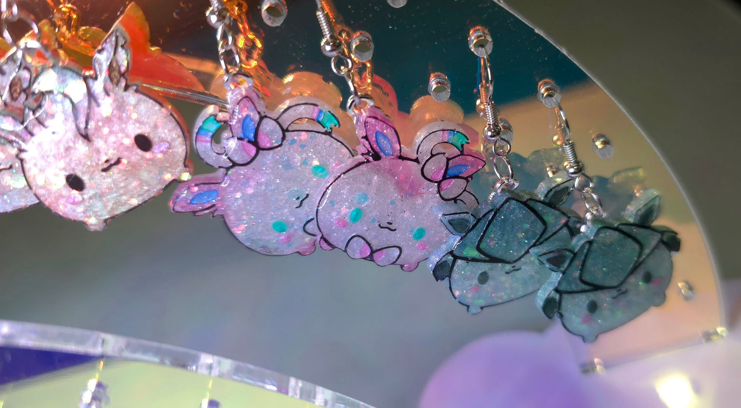 Made to Order Eeveelution Chibi Head Medium Pokemon Inspired Earrings